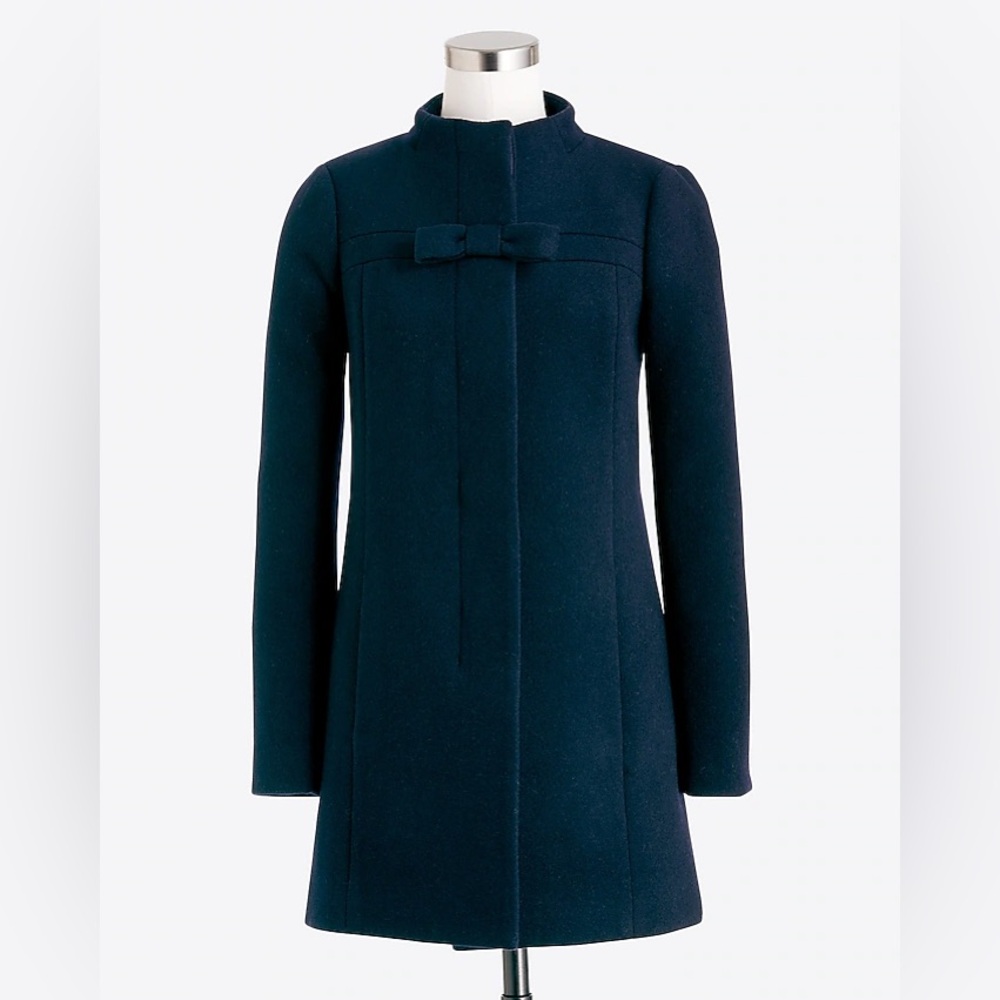 NWOT J Crew Bow Front Wool Coat